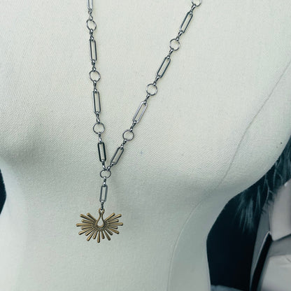 Sunburst long necklace