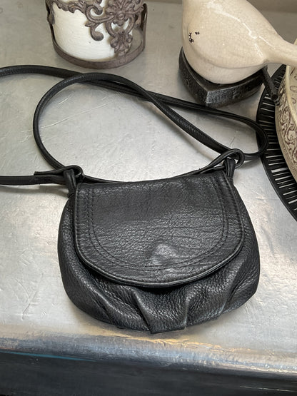 Black leather bag