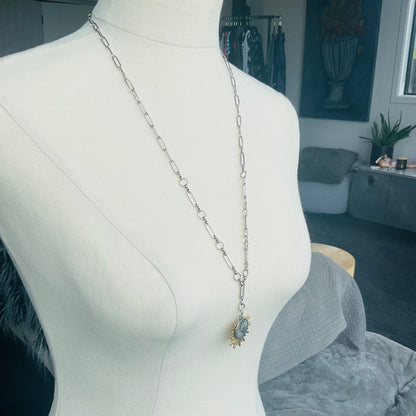 Sunburst Necklace with heart pendant