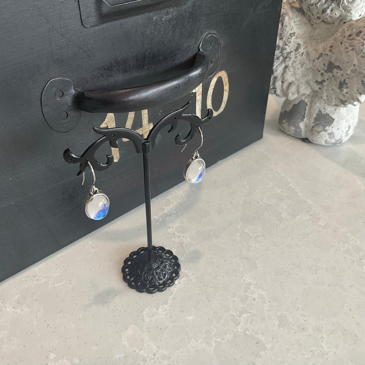Oval Moonstone Earrings